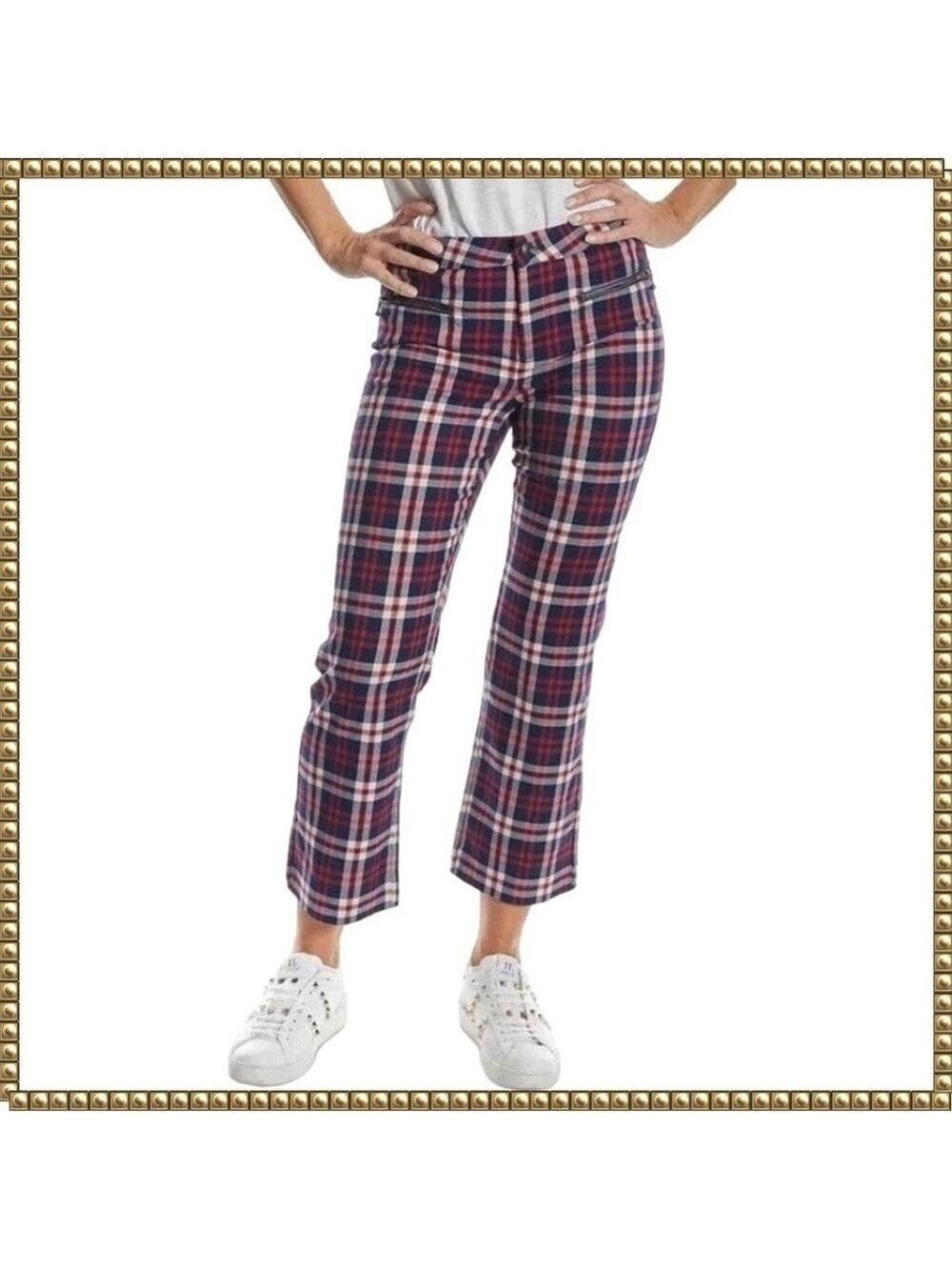 OAT New York Wallace Plaid High Rise Cropped Pants Size 27